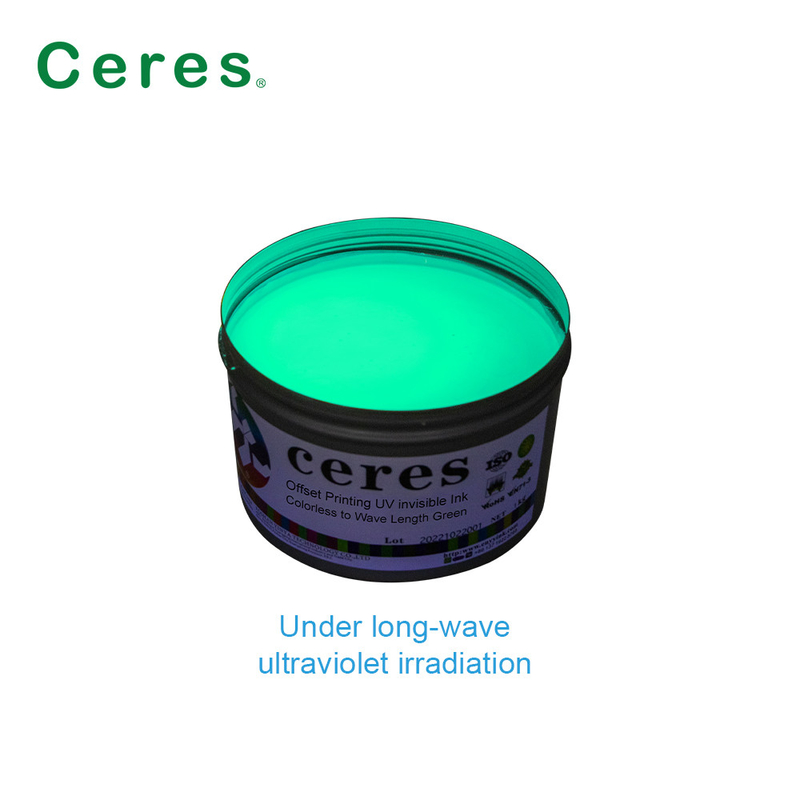 800nm Ceres UV جوهر نامرئی بی رنگ تا سبز طبیعی خشک
