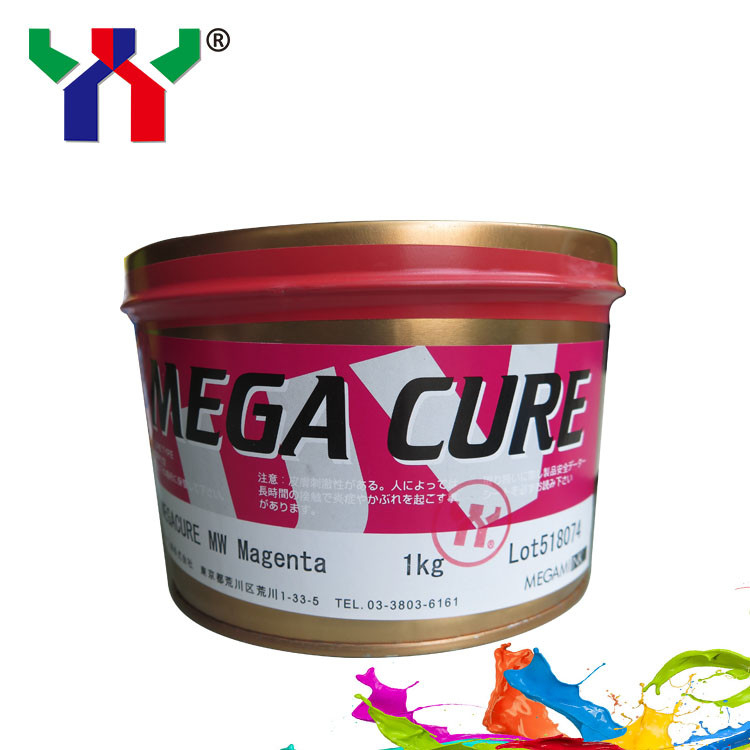 Megami Mega Cure جوهر آفست UV CMYK جوهر خشک کننده سریع برای چاپ پلاستیکی