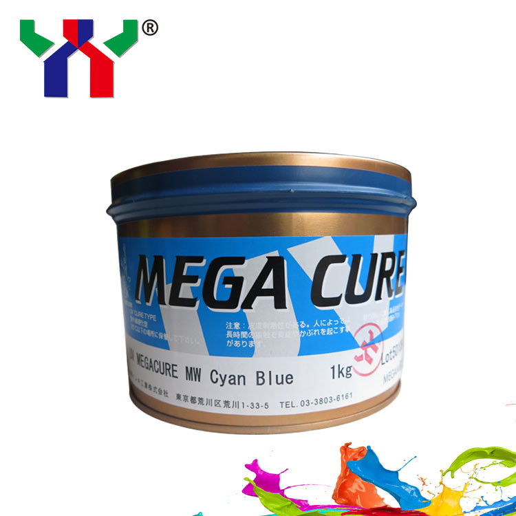 Megami Mega Cure جوهر آفست UV CMYK جوهر خشک کننده سریع برای چاپ پلاستیکی