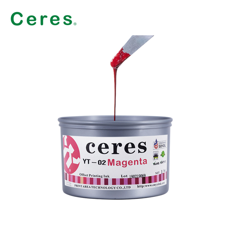 رنگ های روشن Offset Printing Ink Paper High Gloss Cmyk Inks میگنتا