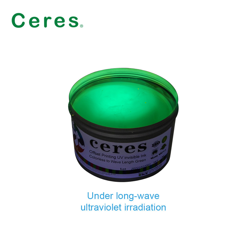 رنگ بی رنگ چمن سبز نامرئی رنگ UV Offset Printing Normal Dry Solvent Based Ink