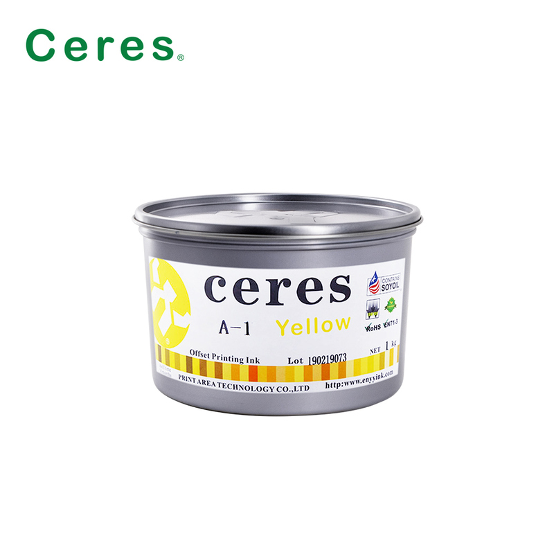 جوهر چاپ افست غیر سمی Ceres A-1 با براقیت بالا و ماندگاری 2 ساله، مبتنی بر سویا، برای رنگ های CMYK