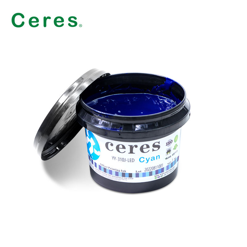 Ceres YY-310 UV LED Offset Ink با ضخامت 100 ~ 150um و رنگ های CMYK Pantone برای چاپ با کیفیت بالا