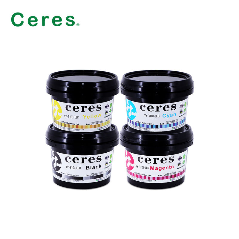 Ceres YY-310 UV LED Offset Ink با ضخامت 100 ~ 150um و رنگ های CMYK Pantone برای چاپ با کیفیت بالا